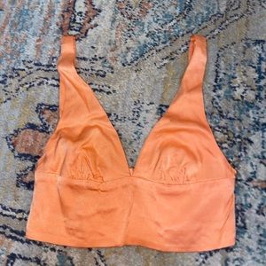 Zara silky orange crop top